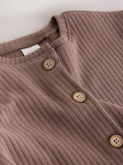 Brown Long Sleeve Ribbed Raglan Cardigan (3mths-7yrs) - Image 11 of 12