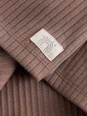 Brown Long Sleeve Ribbed Raglan Cardigan (3mths-7yrs) - Image 12 of 12