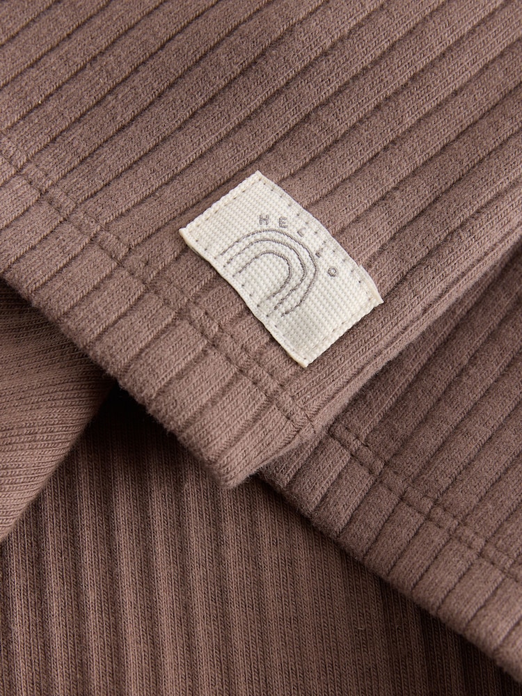 Brown Long Sleeve Ribbed Raglan Cardigan (3mths-7yrs) - Image 12 of 12