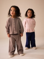 Brown Long Sleeve Ribbed Raglan Cardigan (3mths-7yrs) - Image 7 of 12