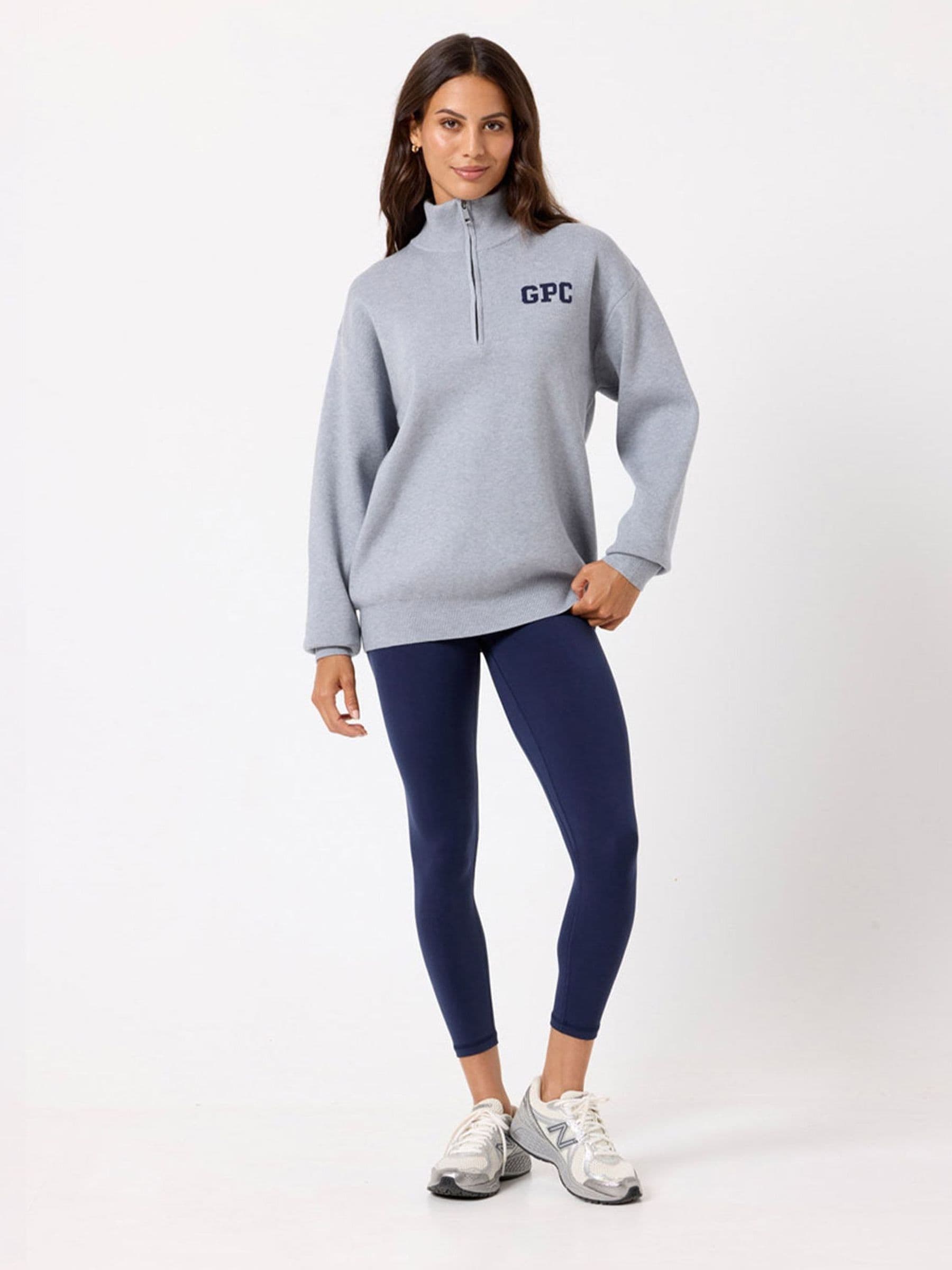 Buy Gym + Coffee Grey Knit Half Zip Jumper from the Next UK online