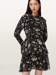 AllSaints Black Portia Dress - Image 3 of 8