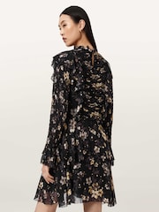AllSaints Black Portia Dress - Image 4 of 8