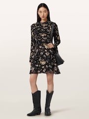 AllSaints Black Portia Dress - Image 5 of 8