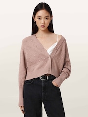 AllSaints Pink Mazzy Cardigan - Image 1 of 7