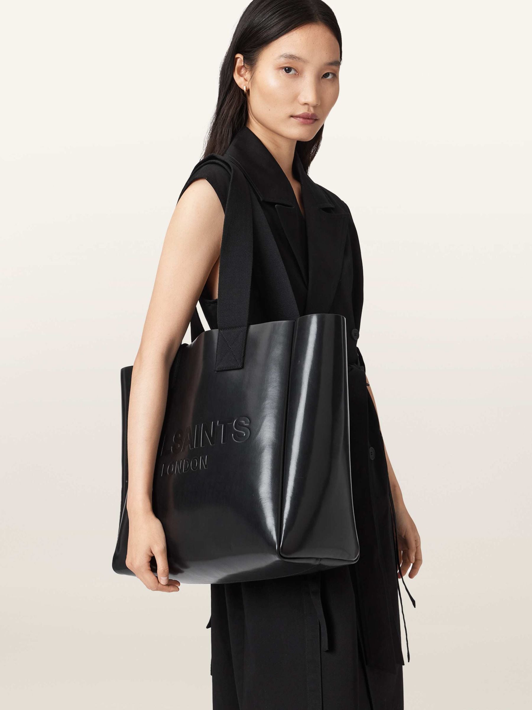Buy AllSaints Black Izzy Leather Tote Bag from the Next UK online shop