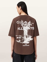 AllSaints Brown Guardian Amelie T-Shirt - Image 1 of 10