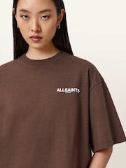 AllSaints Brown Guardian Amelie T-Shirt - Image 2 of 10