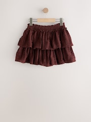 Chocolate Brown Crinkle Tiered Skirt (3-16yrs) - Image 2 of 4