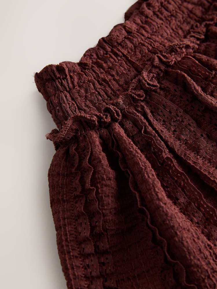 Chocolate Brown Crinkle Tiered Skirt (3-16yrs) - Image 9 of 9 Chocolate Brown Crinkle Tiered Skirt (3-16yrs) - Image 9 of 9