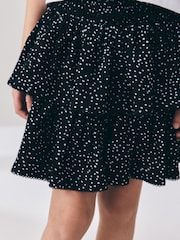 Mancha negra/blanca - Falda de tejido arrugado escalonada (3-16años) - Imagen 4 de 9