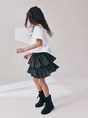 Mancha negra/blanca - Falda de tejido arrugado escalonada (3-16años) - Imagen 5 de 9