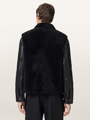 AllSaints Black Conyer Shearling Jacket - Image 2 of 6