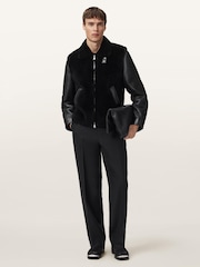 AllSaints Black Conyer Shearling Jacket - Image 3 of 6