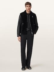 AllSaints Black Conyer Shearling Jacket - Image 4 of 6