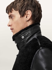 AllSaints Black Conyer Shearling Jacket - Image 5 of 6