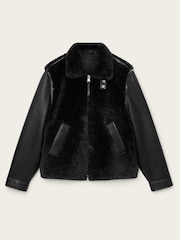 AllSaints Black Conyer Shearling Jacket - Image 6 of 6