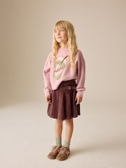Chocolate Brown Pleated Jersey Cord Skirt (3-16yrs) - Image 1 of 8