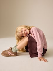 Chocolate Brown Pleated Jersey Cord Skirt (3-16yrs) - Image 2 of 8