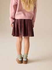 Chocolate Brown Pleated Jersey Cord Skirt (3-16yrs) - Image 3 of 8
