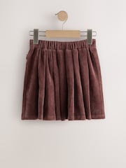 Chocolate Brown Pleated Jersey Cord Skirt (3-16yrs) - Image 6 of 8