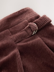 Chocolate Brown Pleated Jersey Cord Skirt (3-16yrs) - Image 7 of 8
