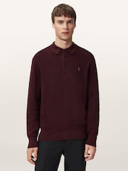 AllSaints Aspen Long Sleeve Polo Jumper - Imagem 1 de 8