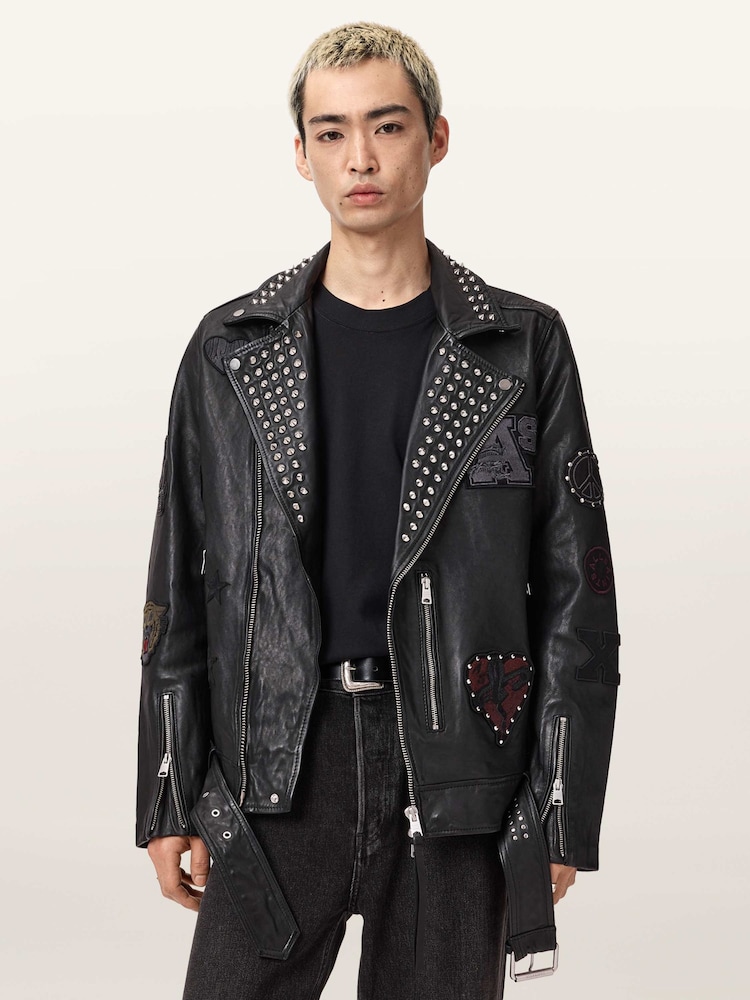 AllSaints Black Cole Biker Jacket - Image 1 of 7 AllSaints Black Cole Biker Jacket - Image 1 of 7