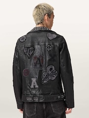 AllSaints Black Cole Biker Jacket - Image 3 of 7