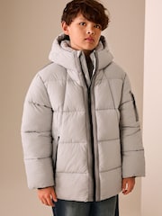 Light Grey Utility Padded Coat (3-16yrs) - Image 4 of 11