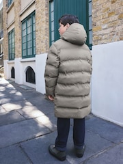 Khaki Green Waterproof Padded Long Line Coat (3-16yrs) - Image 3 of 12