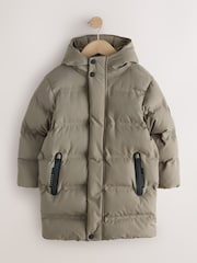 Khaki Green Waterproof Padded Long Line Coat (3-16yrs) - Image 7 of 12