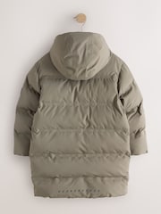 Khaki Green Waterproof Padded Long Line Coat (3-16yrs) - Image 9 of 12