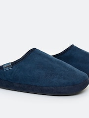 Threadbare Blue Faux Suede Faux Fur Lined Mule Slippers - Image 3 of 6