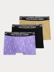 Polo Ralph Lauren Purple Stretch Cotton Boxers 3 Pack - Image 1 of 1