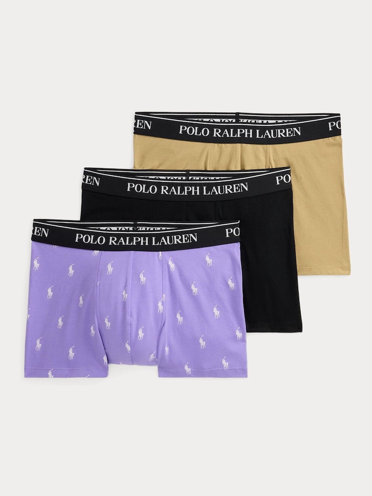 Polo Ralph Lauren Purple Stretch Cotton Boxers 3 Pack - Image 1 of 1