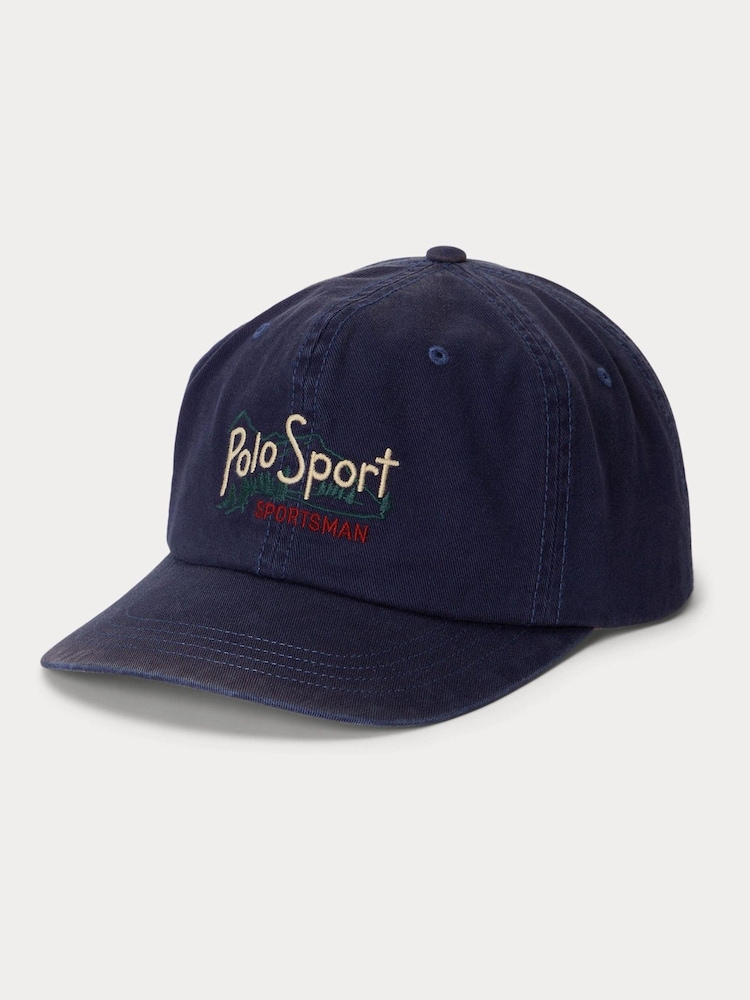 Polo Ralph Lauren Blue Polo Sport Woven Twill Logo Cap - Image 1 of 5