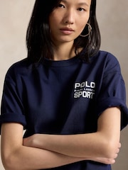 Bleu - T-shirt Polo Ralph Lauren Polo Sport Back imprimé - Image 3 de 5