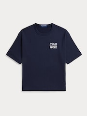 Bleu - T-shirt Polo Ralph Lauren Polo Sport Back imprimé - Image 4 de 5