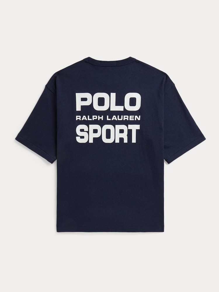 Bleu - T-shirt Polo Ralph Lauren Polo Sport Back imprimé - Image 5 de 5