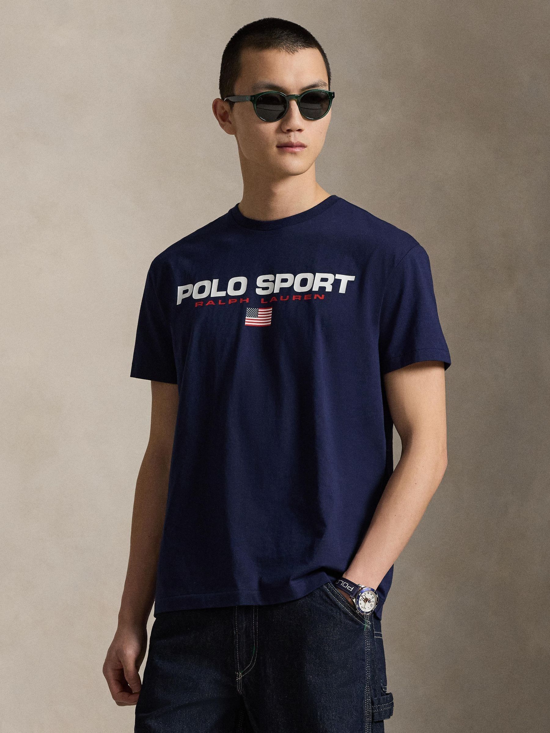 Buy Polo Ralph Lauren Light Blue Polo Sport Logo T-Shirt from Next