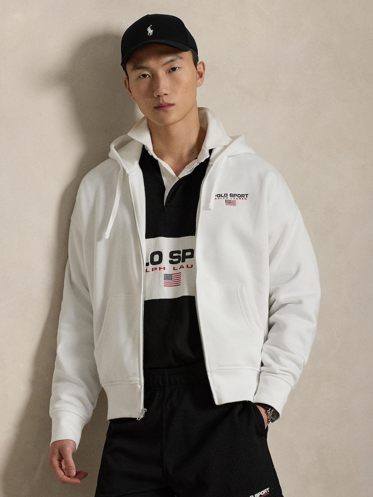 Polo Ralph Lauren White Polo Sport Zip Through Hoodie - Image 1 of 5
