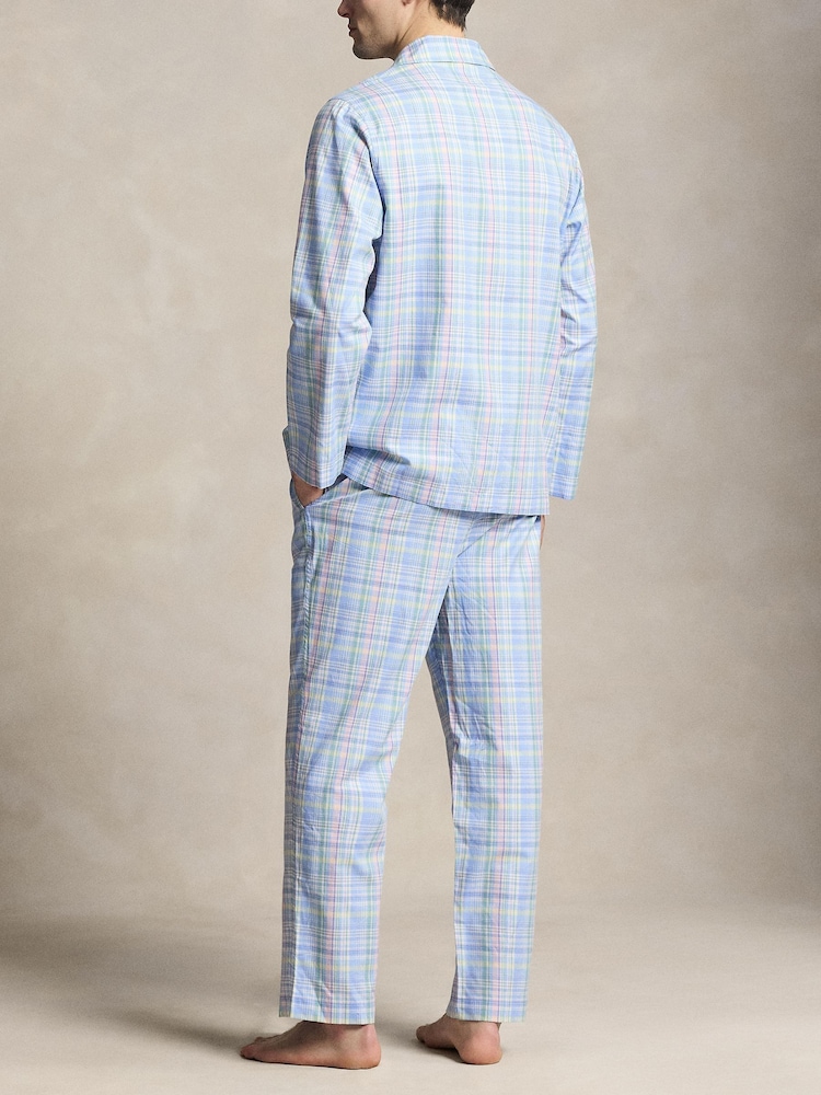Polo Ralph Lauren Blue Monogram-Print Cotton Pyjamas Set - Image 2 of 5
