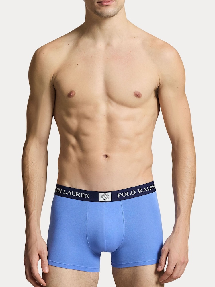 Polo Ralph Lauren Blue Classic Stretch Cotton Trunks 3 Pack - Image 2 of 6