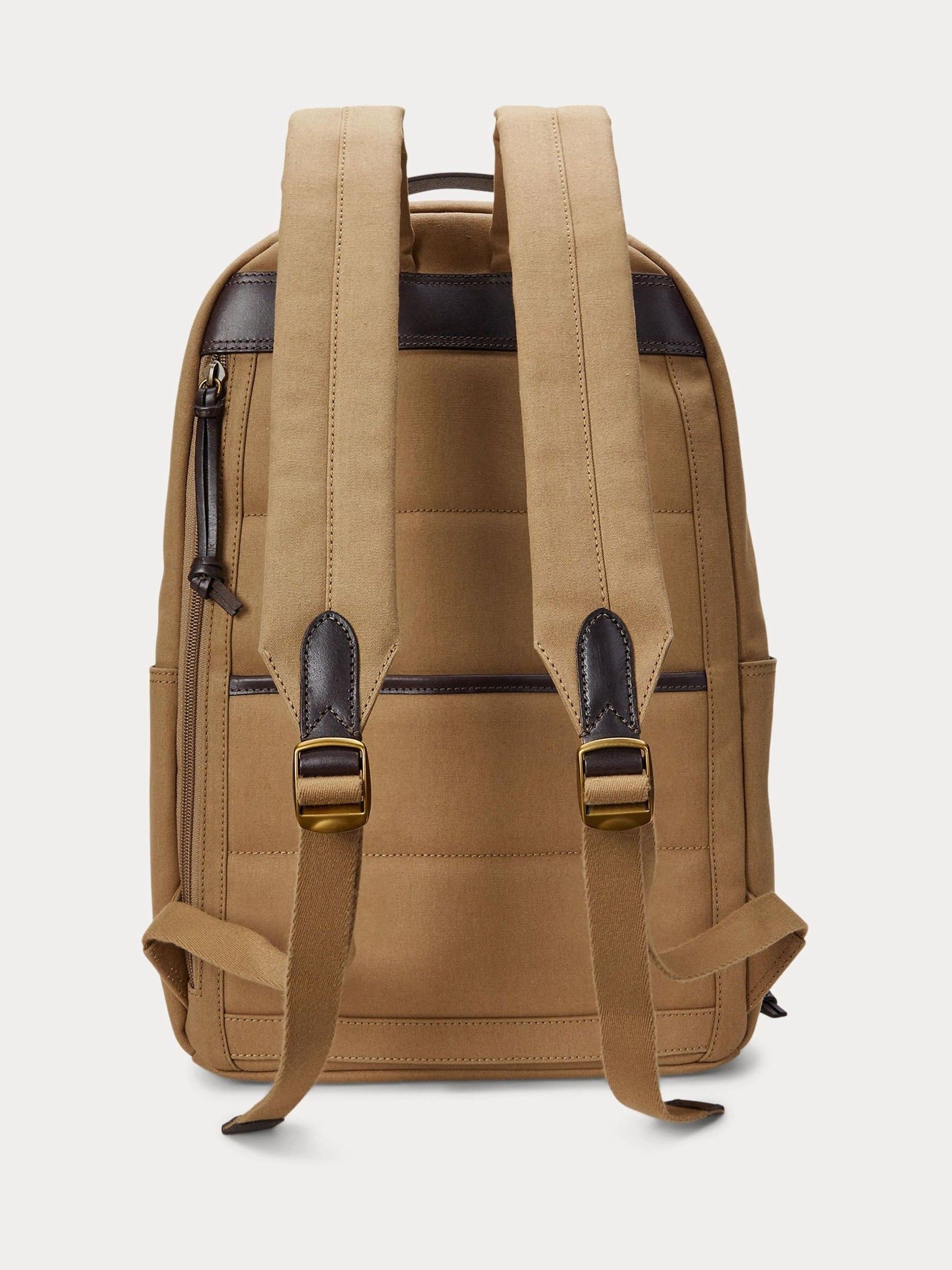Buy Polo Ralph Lauren Brown Leather-Trim Canvas Backpack from Next