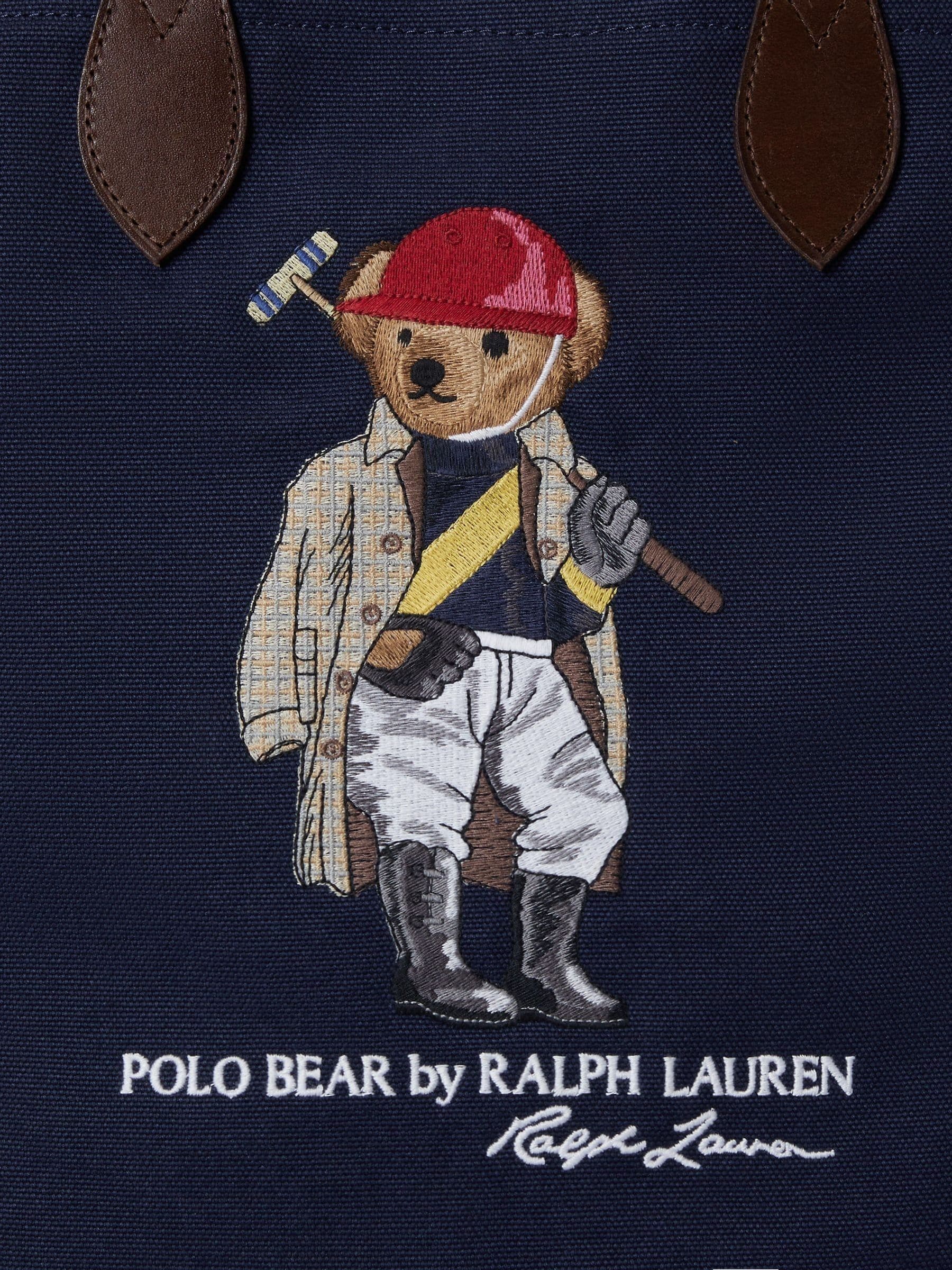 Buy Polo Ralph Lauren Blue Bear Canvas/leather Large Tote Bag from
