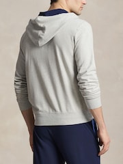 Polo Ralph Lauren Grey Loungewear Zip Through Jersey Stretch Hoodie - Image 2 of 4