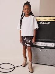 Chocolate Brown Sequin Skirt (3-16yrs) - Image 2 of 10