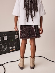 Chocolate Brown Sequin Skirt (3-16yrs) - Image 4 of 10