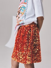 Orange Sequin Skirt (3-16yrs) - Image 6 of 10